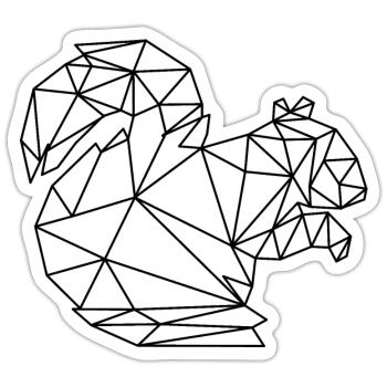 Écureuils - Sticker taille S (10 x 10 cm) - blanc mat - Devant