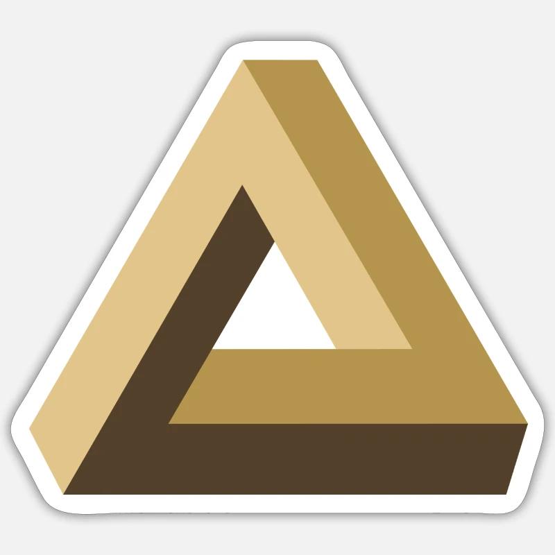 Tribar, Optics, Illusion, Triangle, Geometry, Math Sticker size S (10 x 10 cm)