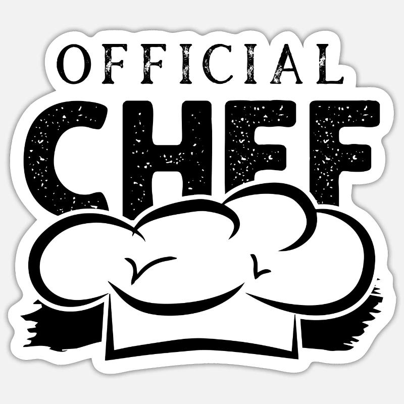 chefkoch koch chef kochen - Sticker Größe S (10 x 10 cm) - Mattweiß