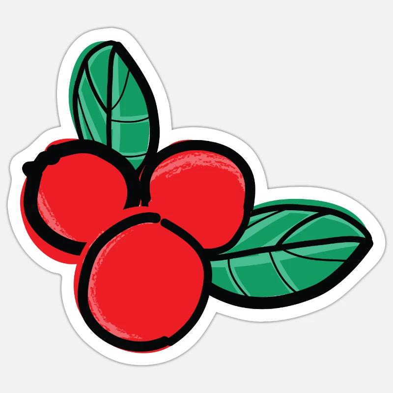 fruits de baies d’airelles - Sticker taille S (10 x 10 cm) - blanc mat