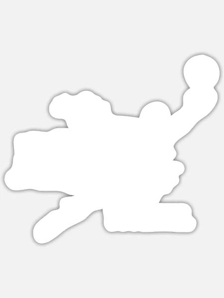 Soccer Goalkeeper Holds The Football Abstract Art - Sticker Größe S (10 x 10 cm) - Mattweiß