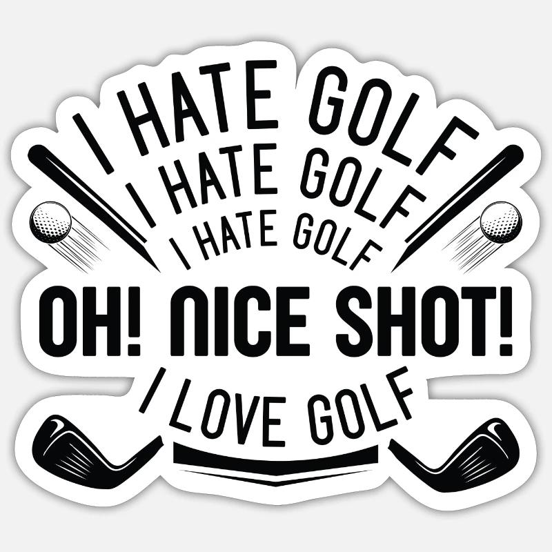 I Hate Golf Sticker Größe S (10 x 10 cm)