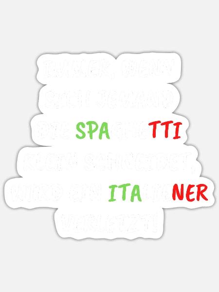 Spaghetti Italiener Italien - Sticker Größe S (10 x 10 cm) - Mattweiß