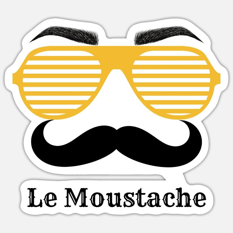 Le Moustache, Mustache, Schnurrbart - Sticker Größe S (10 x 10 cm) - Mattweiß