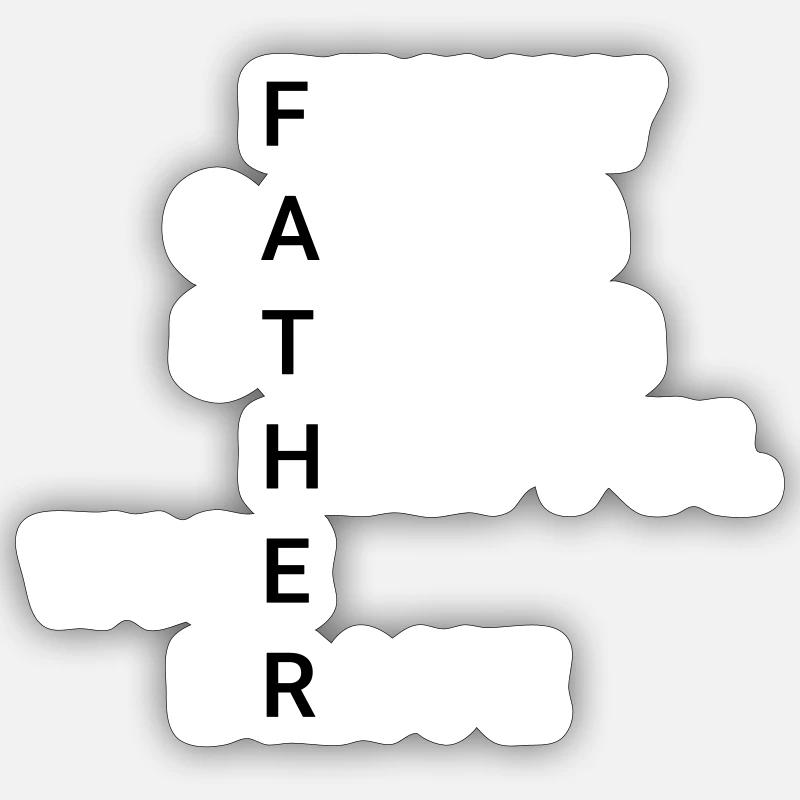 Fête des pères - Sticker taille S (10 x 10 cm) - blanc mat