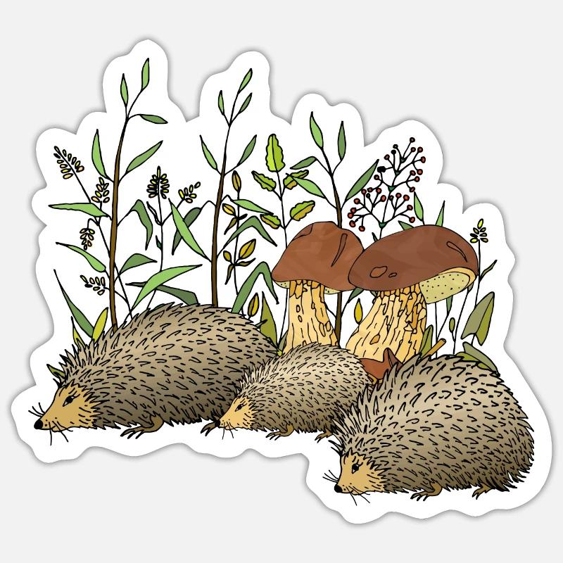Hedgehogs - Sticker size S (10 x 10 cm) - white matte