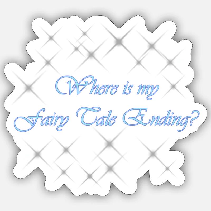 Fin d'un compte de fée - Sticker taille S (10 x 10 cm) - blanc mat