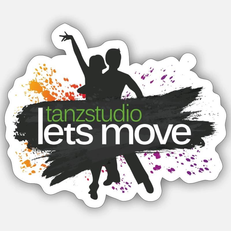 Tanzstudio Let's Move - Sticker Größe S (10 x 10 cm) - Mattweiß