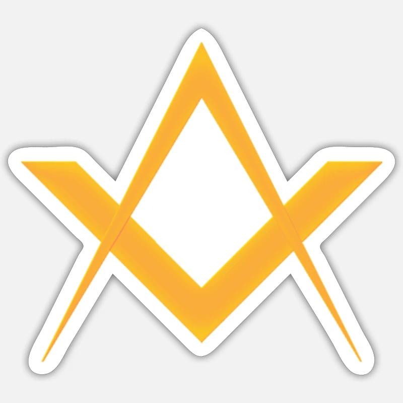 Masonry emblem - Sticker size S (10 x 10 cm) - white matte