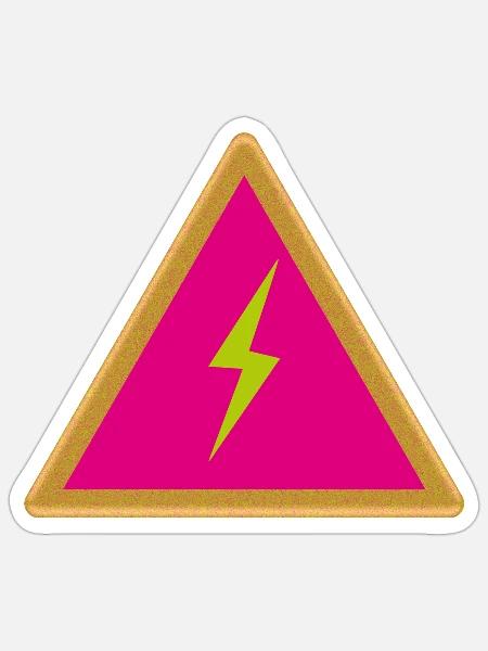 Hochspannung - Sticker Größe S (10 x 10 cm) - Mattweiß