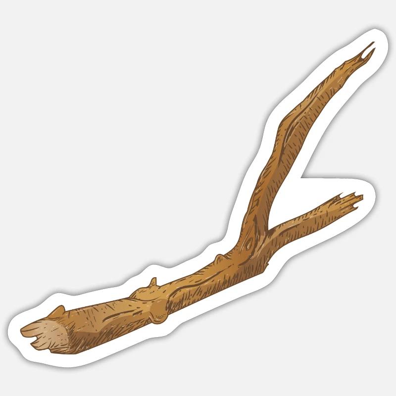ein Stück abgebrochener Ast eines Baums Sticker Größe S (10 x 10 cm)