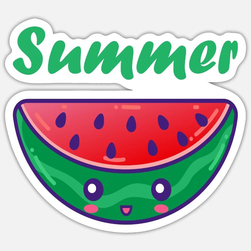 Summer watermelon melon fruit fruit summer - Sticker size S (10 x 10 cm) - white matte