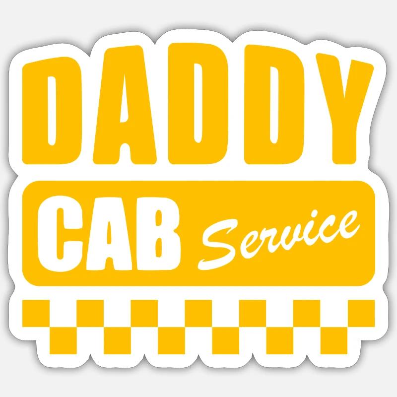 Daddie Cabs Driver Dad Drop Off | SideHustleUK Sticker size S (10 x 10 cm)