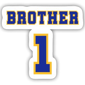 Brother 1 - Sticker taille S (10 x 10 cm) - blanc mat - Devant