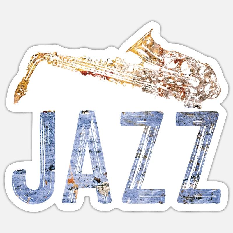jazz - Sticker taille S (10 x 10 cm) - blanc mat