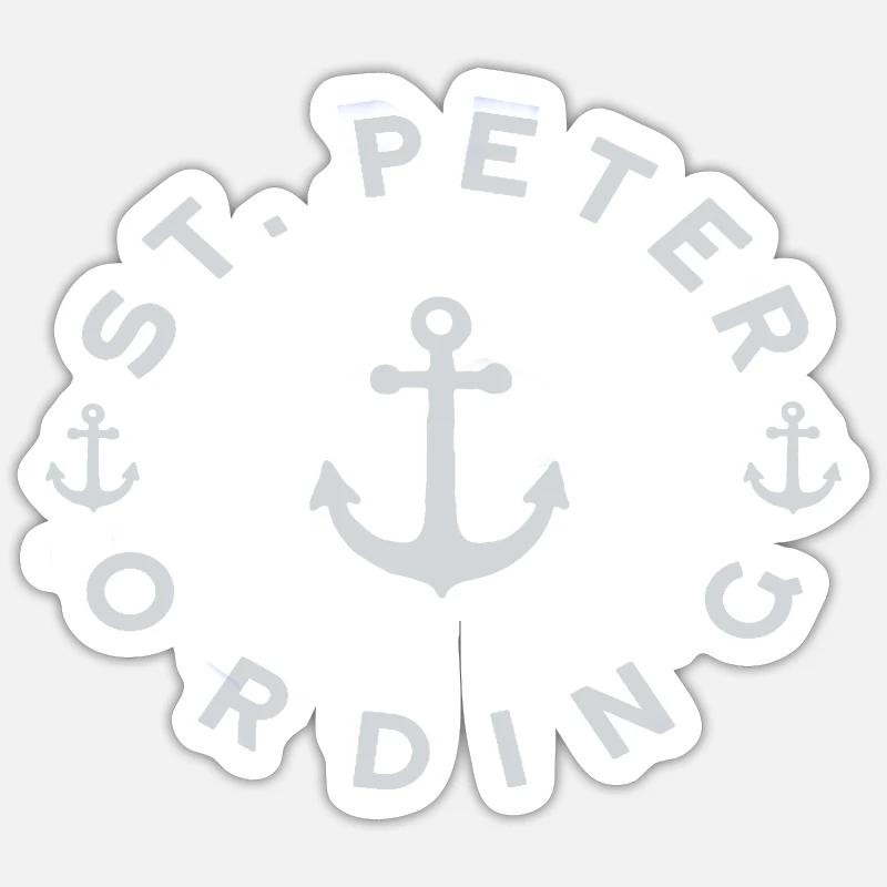 Moin Sankt Peter-Ording St. Peter Geschenk - Sticker Größe S (10 x 10 cm) - Mattweiß