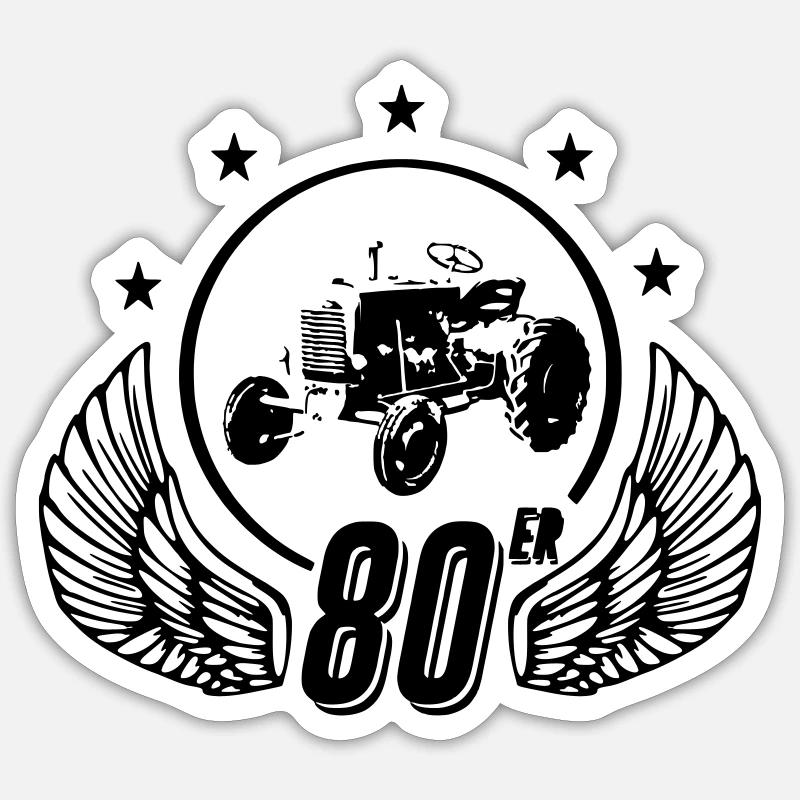 Steyr - 80er - Oldtimer - Legende -Traktor - Sticker Größe S (10 x 10 cm) - Mattweiß