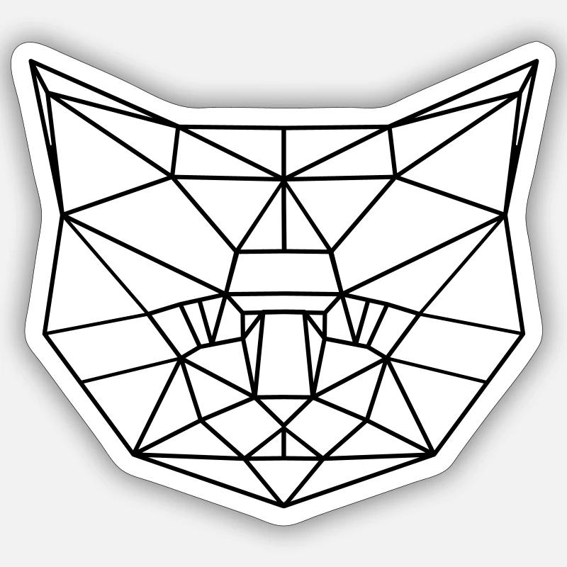 Chat - Sticker taille S (10 x 10 cm) - blanc mat