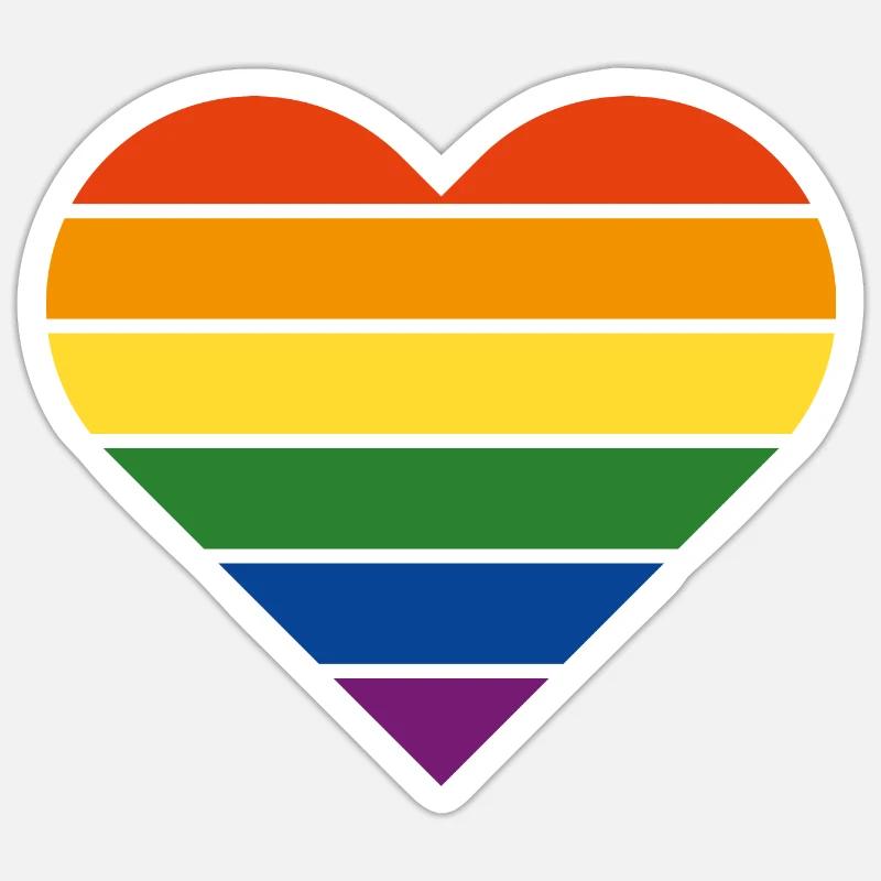 HERZ Regenbogen CSD Sticker Größe S (10 x 10 cm)