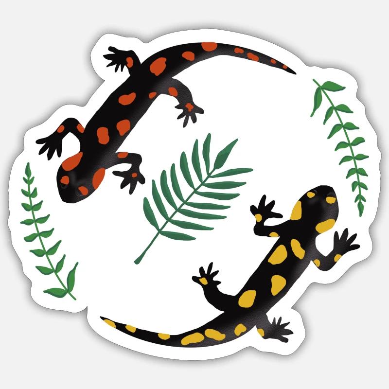 Salamander - Sticker Größe S (10 x 10 cm) - Mattweiß