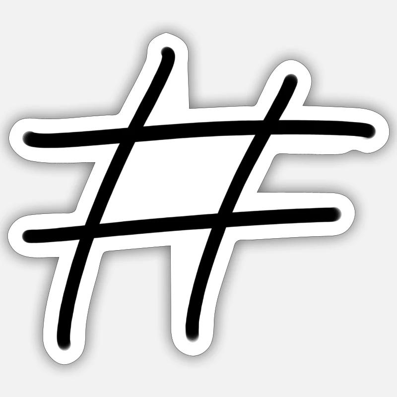 Hashtag Sticker Größe S (10 x 10 cm)