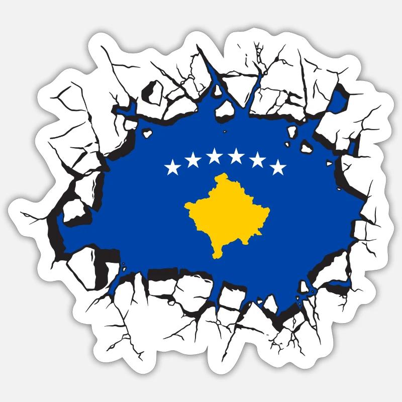 Kosovo - Sticker taille S (10 x 10 cm) - blanc mat