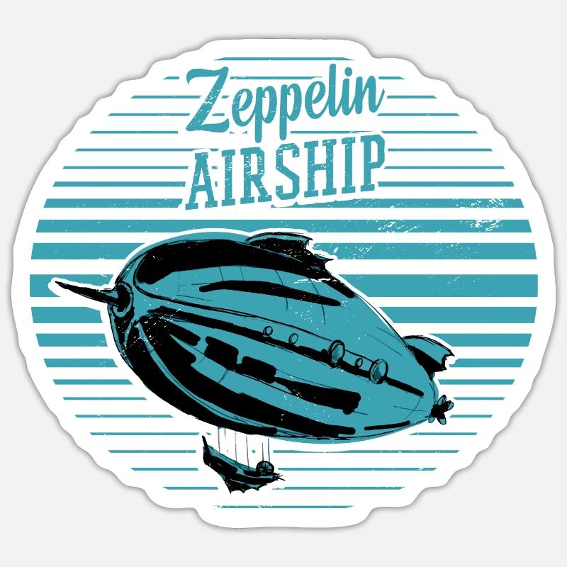 Zeppelin Fan - Sticker taille S (10 x 10 cm) - blanc mat