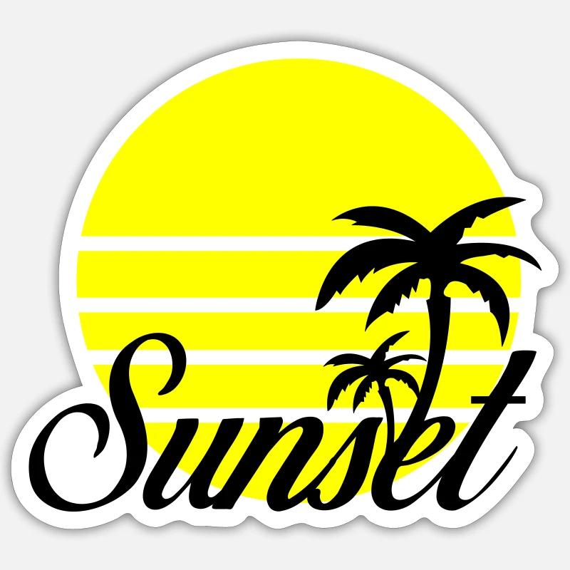 Sunset - Sticker size S (10 x 10 cm) - white matte