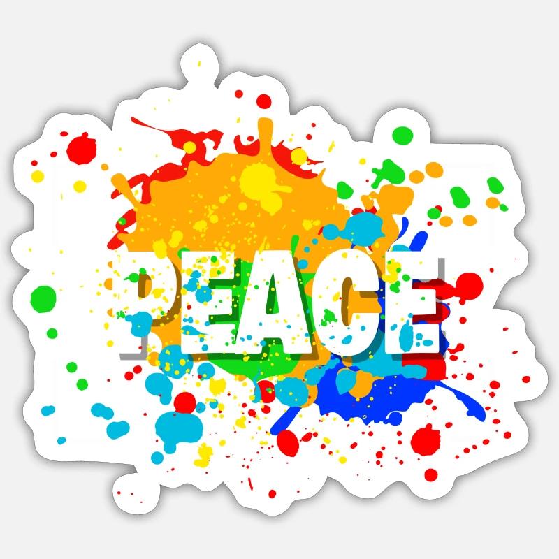 PEACE - Sticker Größe S (10 x 10 cm) - Mattweiß