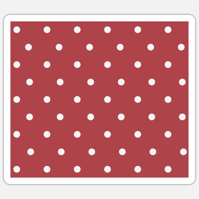 Allover points sur rouge Sticker taille S (10 x 10 cm)