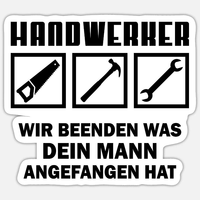 Handwerker Geschenk Zimmerer Zimmermann - Sticker Größe S (10 x 10 cm) - Mattweiß