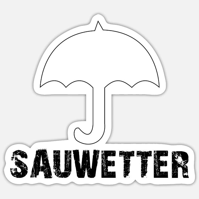schlechtes Wetter - Sticker Größe S (10 x 10 cm) - Mattweiß