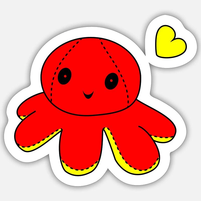 Pieuvre - Sticker taille S (10 x 10 cm) - blanc mat