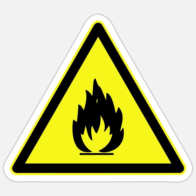 Flammable Danger Warning, Flammable Danger Sticker size S (10 x 10 cm)