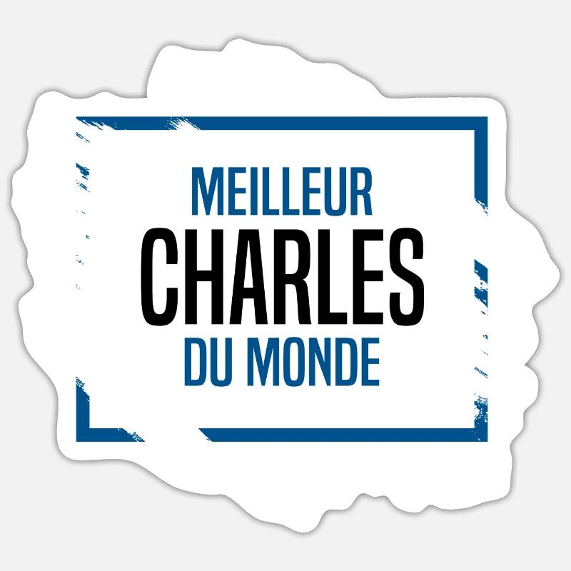 Charles - Sticker taille S (10 x 10 cm) - blanc mat