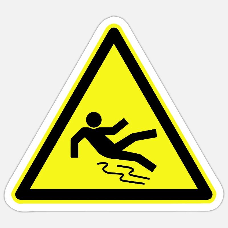 Smooth Warning, Slippery Warning Sticker size S (10 x 10 cm)