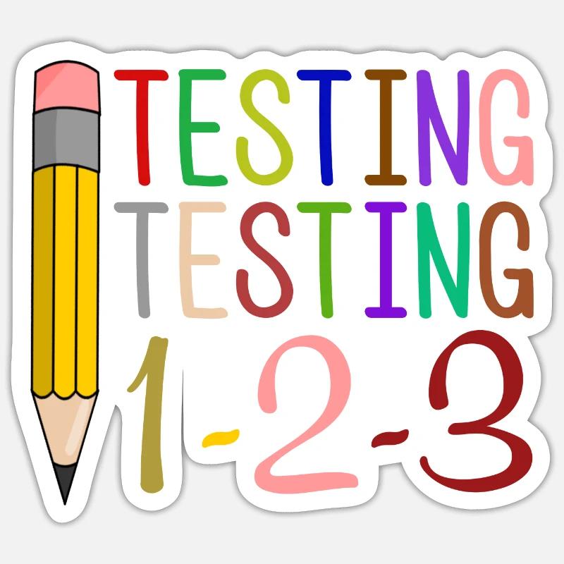 Test, Test, 1-2-3 Cadeau amusant Sticker taille S (10 x 10 cm)