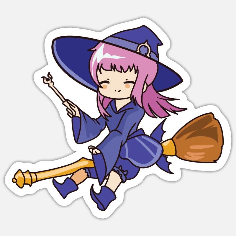 Witch - Sticker size S (10 x 10 cm) - white matte