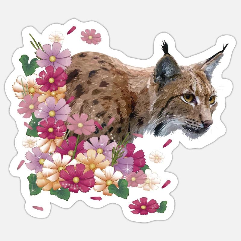 Luchs - Sticker Größe S (10 x 10 cm) - Mattweiß