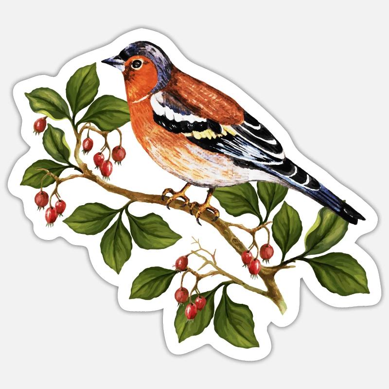Oiseau - Sticker taille S (10 x 10 cm) - blanc mat