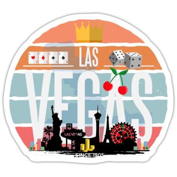 Las Vegas - Sticker size S (10 x 10 cm) - white matte - Front