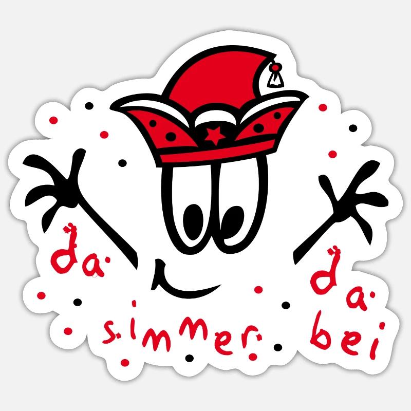 Fasching mit Konfetti, Karneval - Sticker Größe S (10 x 10 cm) - Mattweiß
