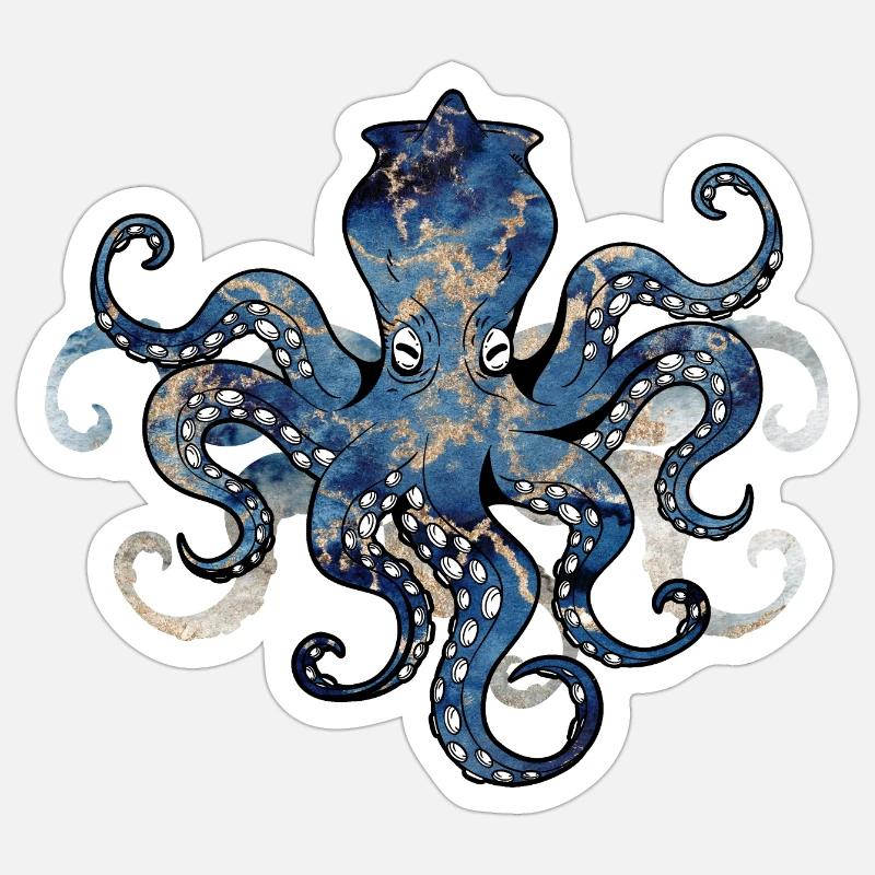 OCTOPUS OCTOPUS - Sticker taille S (10 x 10 cm) - blanc mat