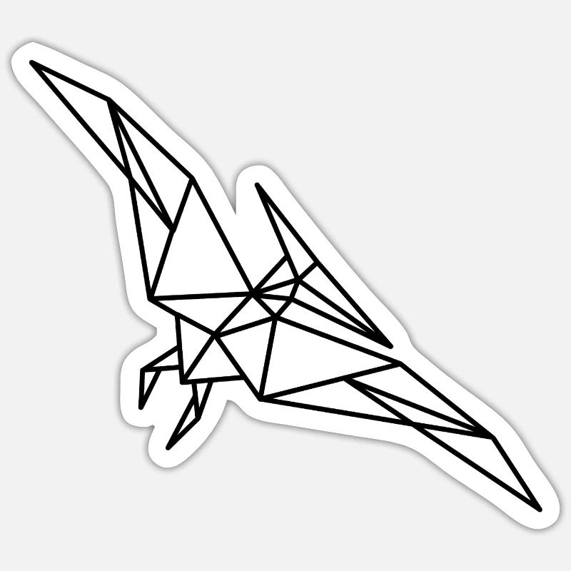Pterosaur Dino Geometry - Sticker size S (10 x 10 cm) - white matte