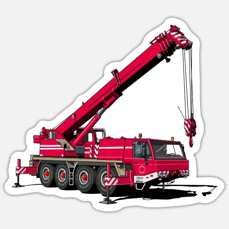 Mobile crane - Sticker size S (10 x 10 cm) - white matte