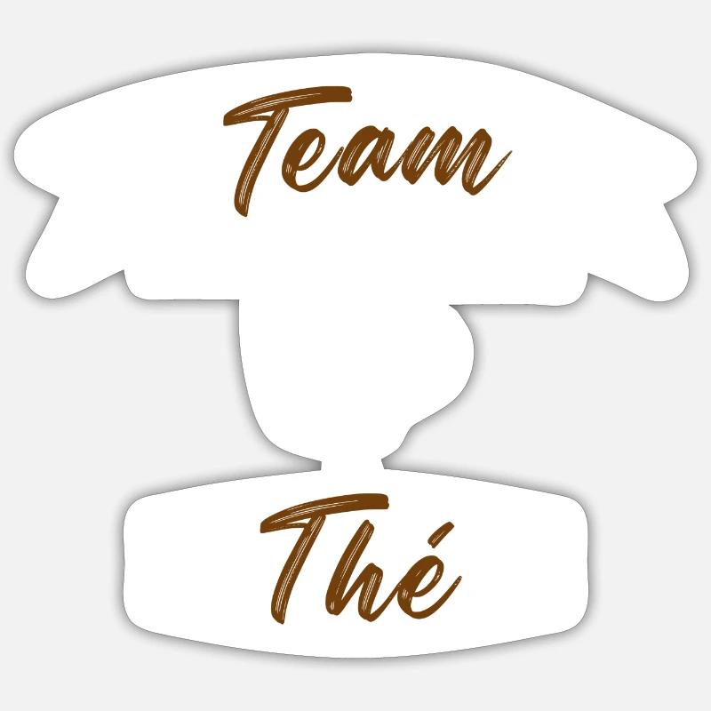 Team Thé - Sticker taille S (10 x 10 cm) - blanc mat