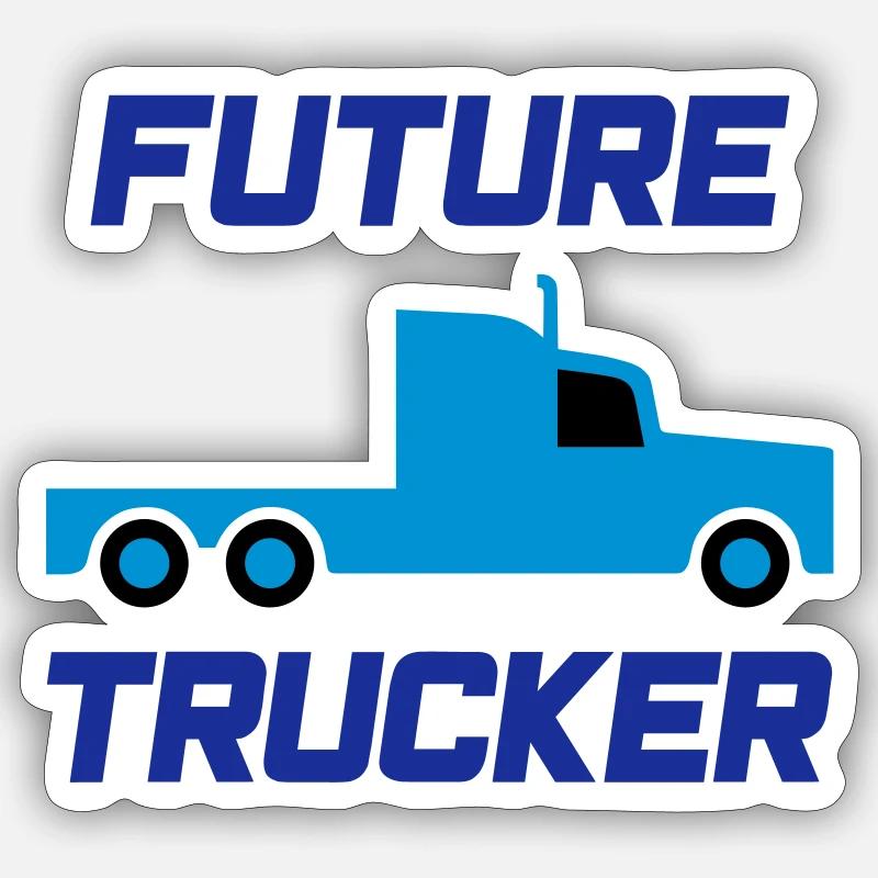 Future trucker (tractor) - Sticker size S (10 x 10 cm) - white matte