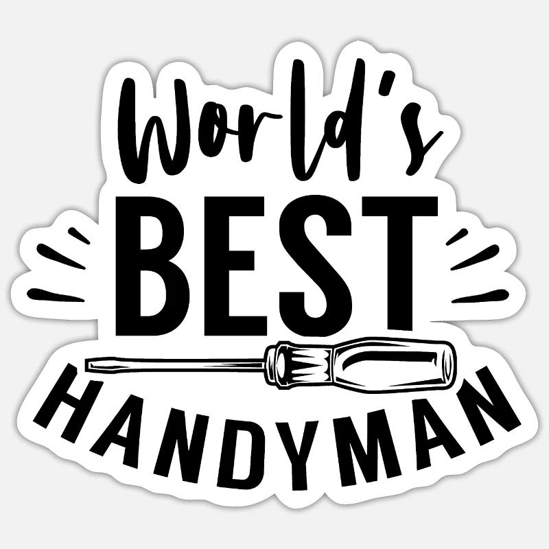 Weltbester Heimwerker Handwerker Heimwerken - Sticker Größe S (10 x 10 cm) - Mattweiß
