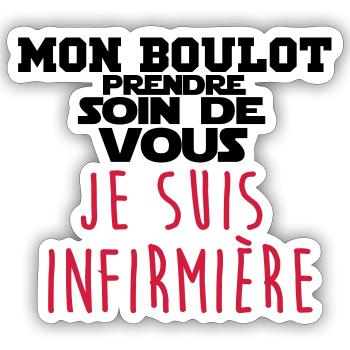 je suis infirmière - Sticker taille S (10 x 10 cm) - blanc mat - Devant