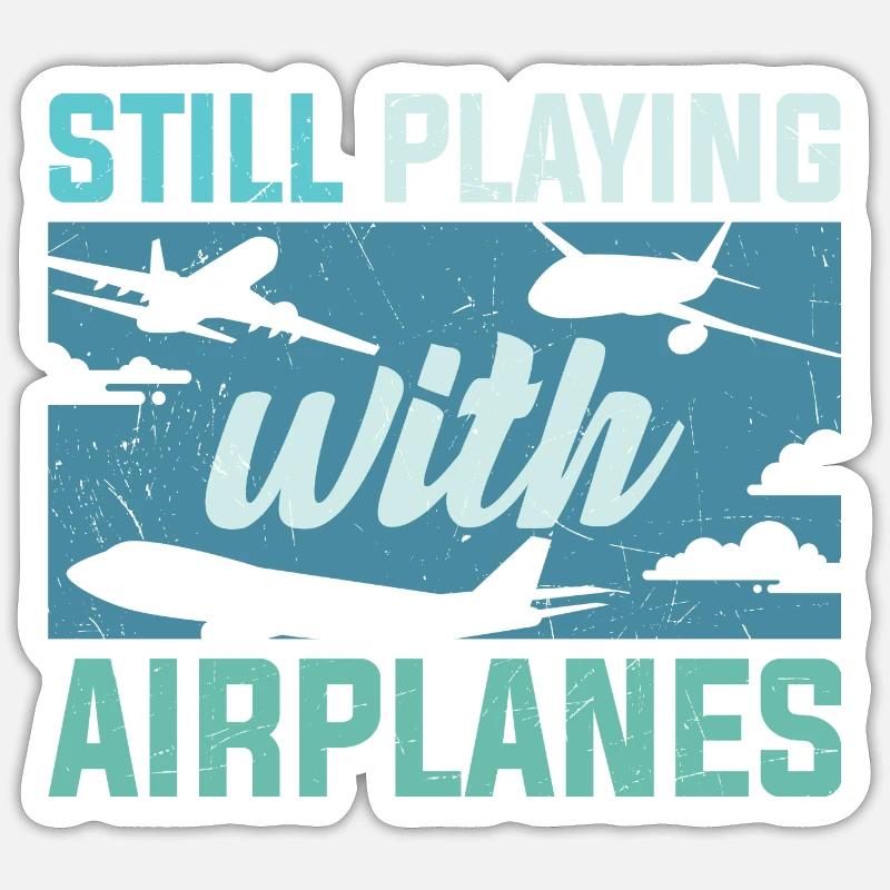 Piloten Lustiger Spruch Pilot - Sticker Größe S (10 x 10 cm) - Mattweiß